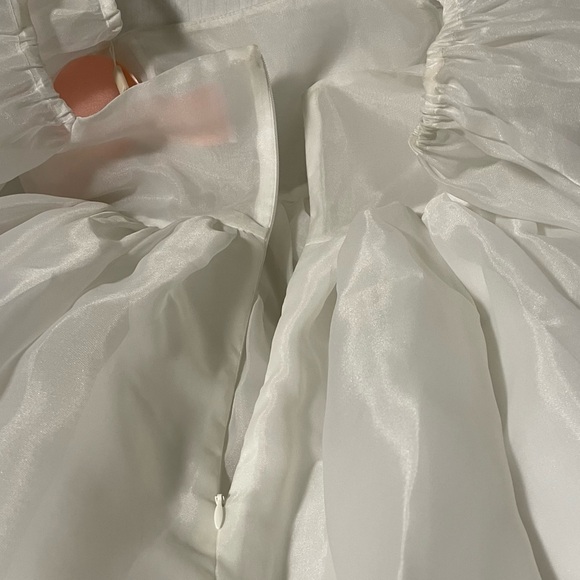 Selkie Ivory Puff Mini Dress with puff Sleeves - Picture 3 of 8